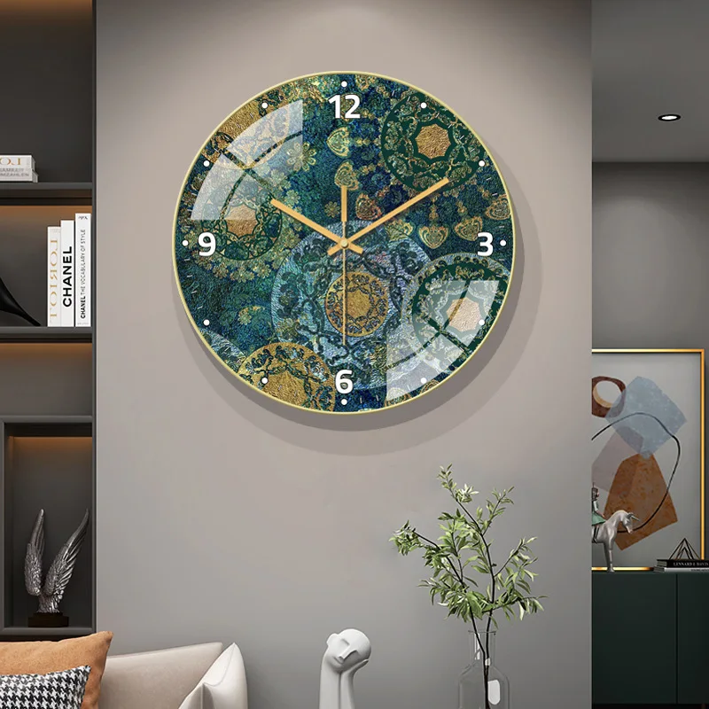 12C inch South East Asia Pubo wind clock Fashion wall clock Home household wall clock Quiet on time No punching Wall watch