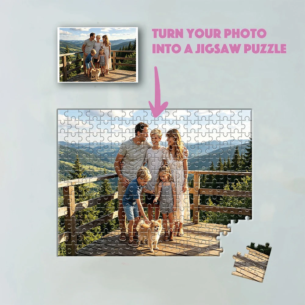 35/300/500/1000pcs Personalized Custom Photo Puzzle Wedding Photos Multiple Sizes Available