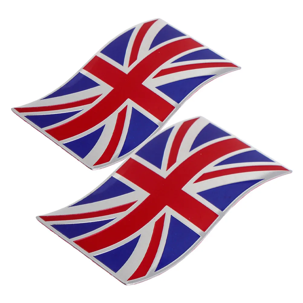 

2pcs Car UK Flag Decals Aluminum British Truck Accessories For Men Vehicles Cars Truck Automotive Metal Kingdom Car Decal