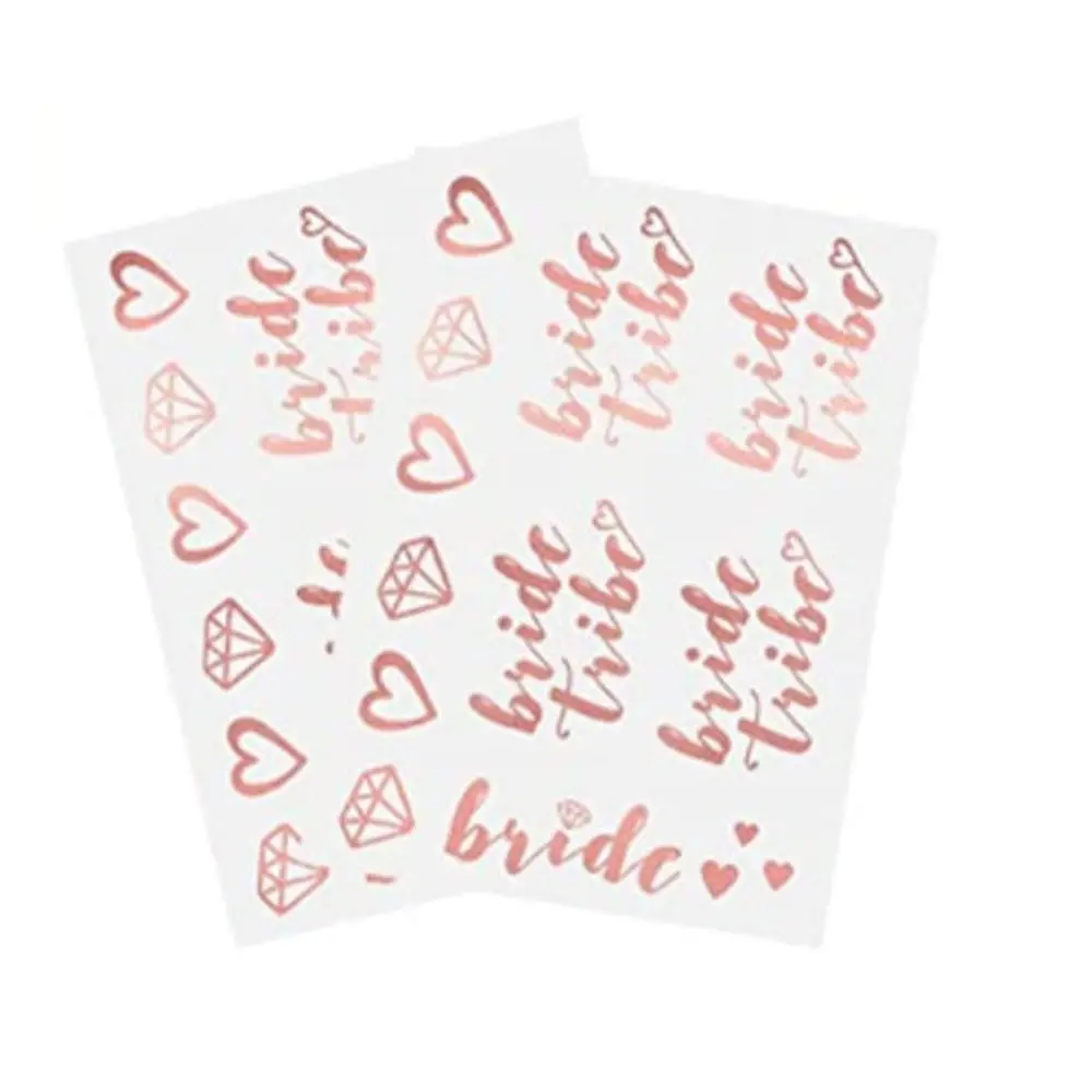 

Golden Party Tattoo Stickers Temporary Waterproof Hot Stamping Sticker Exquisite Creative Wedding Bride Stickers