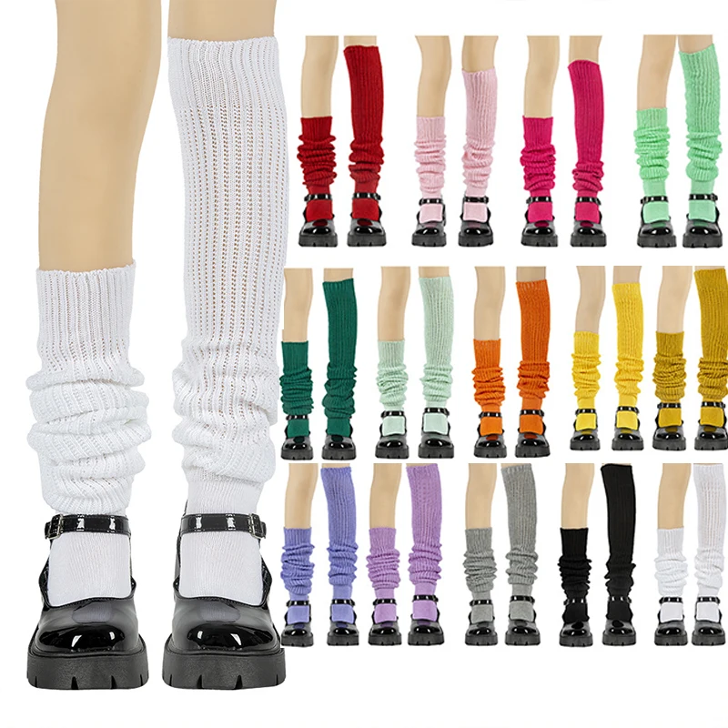 13 colors Japanese Knitted Leg Warmers Solid Color Loose Socks Yoga Sock Lolita Long Magic Bubble Pile Leggings socks Home Socks