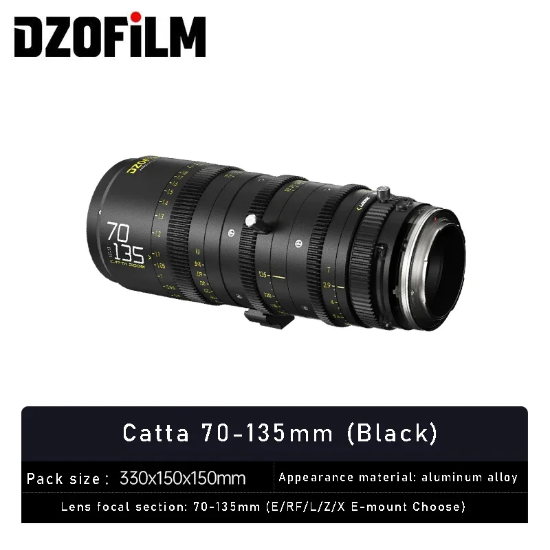 DZOFilm Catta 70-135mm T2.9 E-Mount 16-blade Cine Zoom Lens Photographer Camera Lens for Film Shooting Black and White