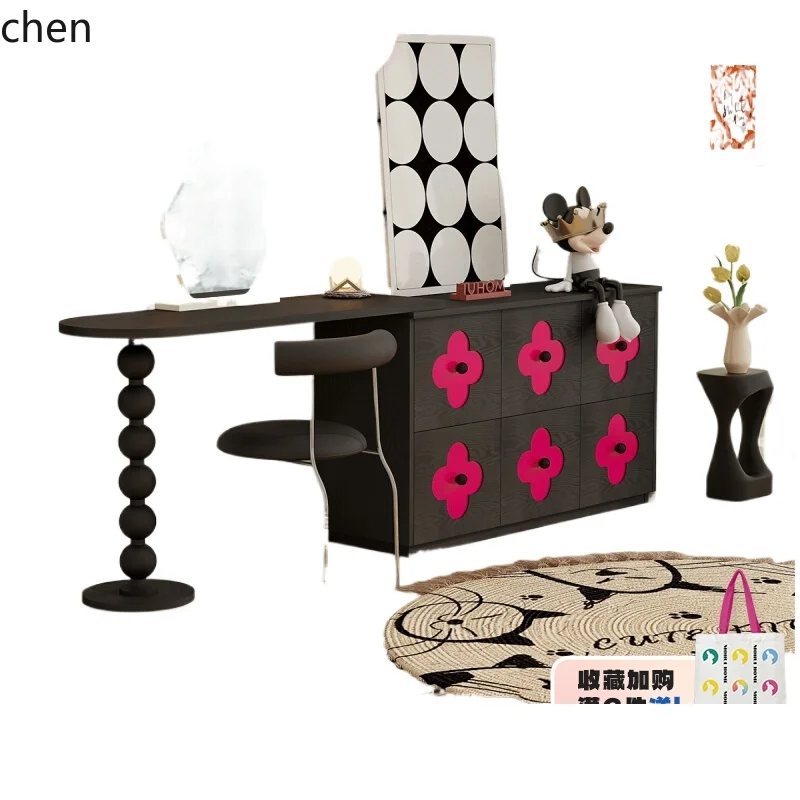 

HSN chest retractable integrated bedroom dresser bedside cabinet makeup table