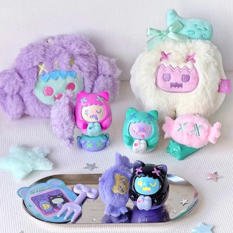 

In Stock New Shinwoo Hug Me Series Mini Blind Box Ghost Bear Figurine Trendy Collect Ornaments Model Toys Kawai Mini Figure Gift