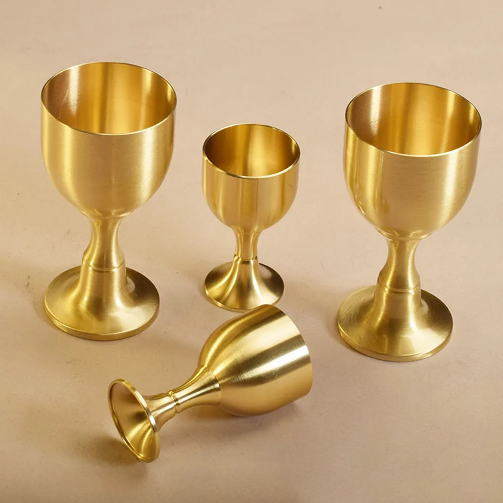 

15/30ml Gold Brass Metal Wine Glass Vintage Goblet Drinking Liquor Tumbler Cup Mug Cocktail Whiskey Kitchen Cup Water Glass