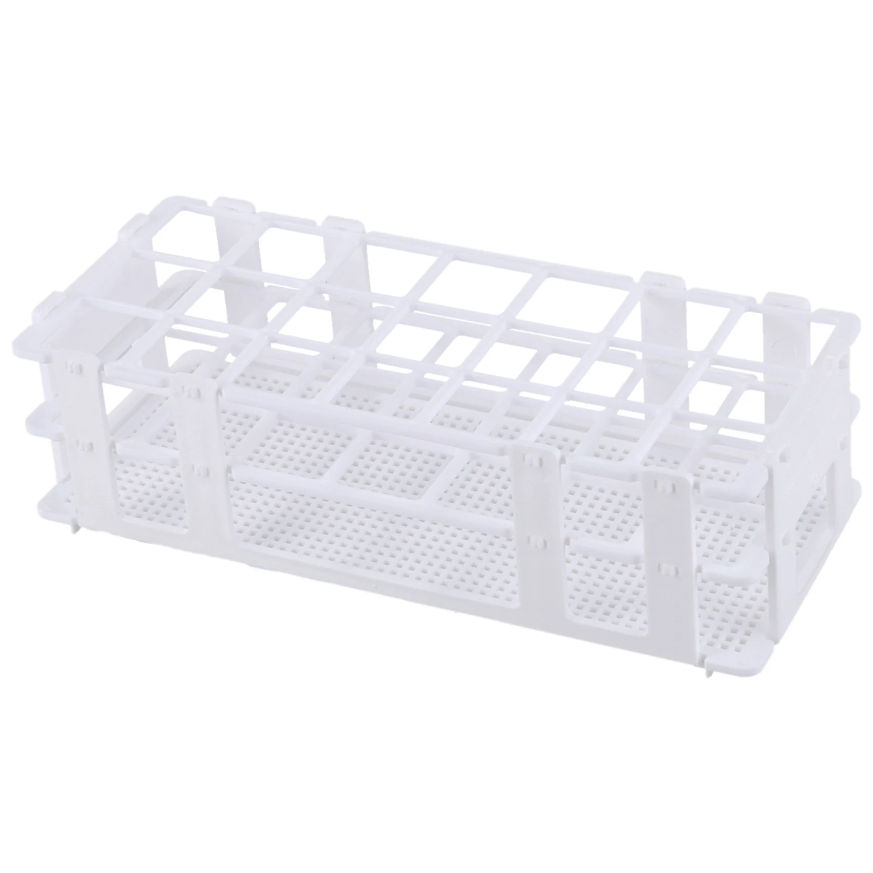 2X Plastic Test Tube Rack for 30mm Tube, 21 Well, White,Detachable (21 Hole)