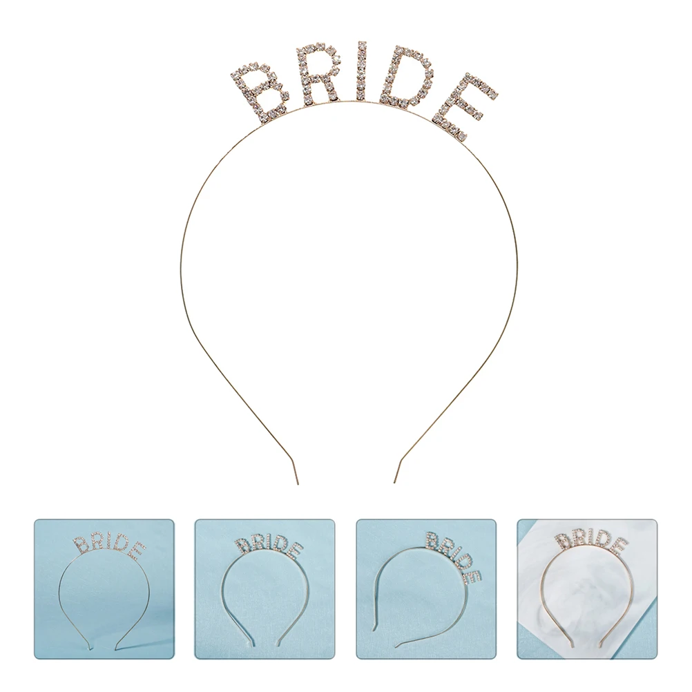 

Bride Hair Band Rhinestone Wedding Headband Creative Letter Design Bachelorette Bridal Party Hair Accessory Women Headwear For