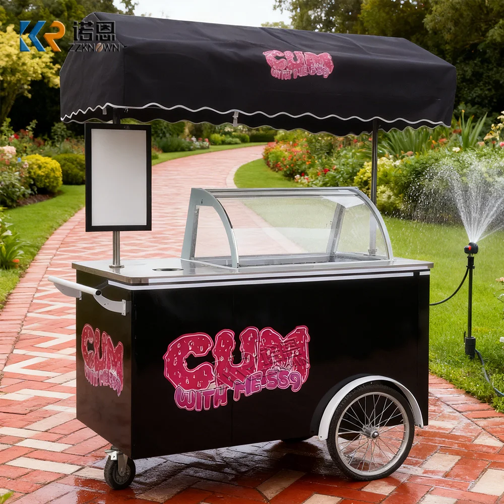 

Роскошная тележка для мороженого, киоск для закусок из нержавеющей стали, кофейный десерт, фаст-фуд, летняя уличная тележка для кофе для мероприятий на открытом воздухе