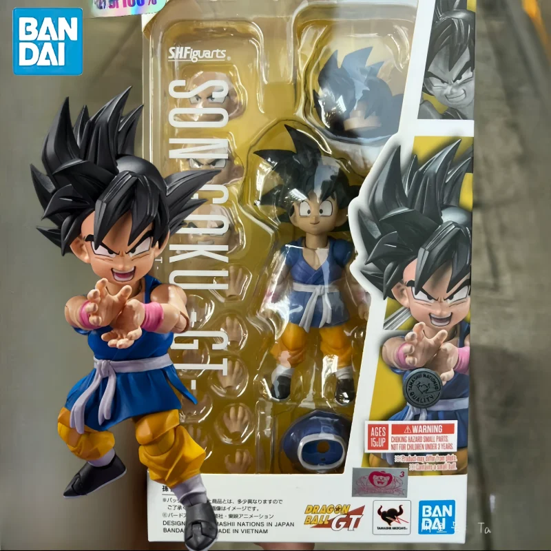 

Original In Stock Bandai Dragon Ball Gt S.h.figuarts Son Goku Kid Kamehameha Anime Figure Action Model Figurals Gift