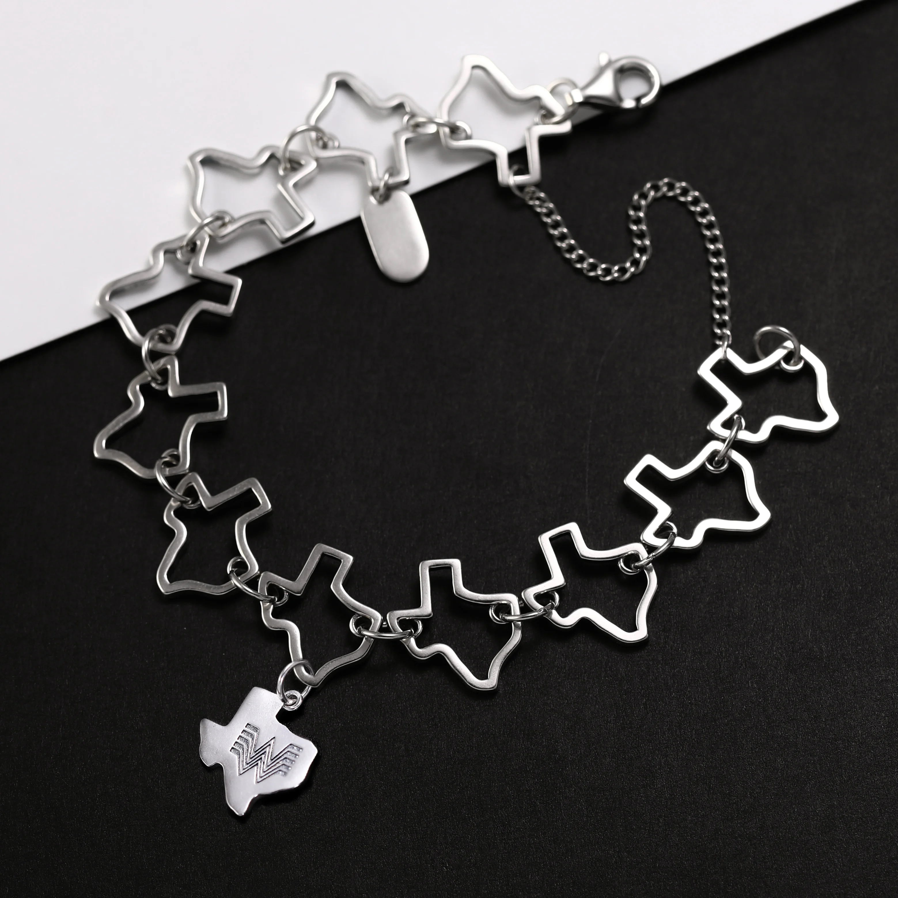 

Genuine 925 sterling silver Texas Charm Bracelet paired with a fast food restaurant pendant
