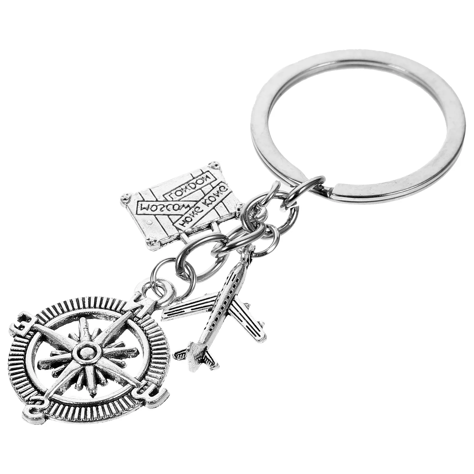 

Aviation Compass Keychain Alloy Airplane Shaped Pendants Sturdy Keyholder Decor Chains For Backpacks Bag Ornament Travel