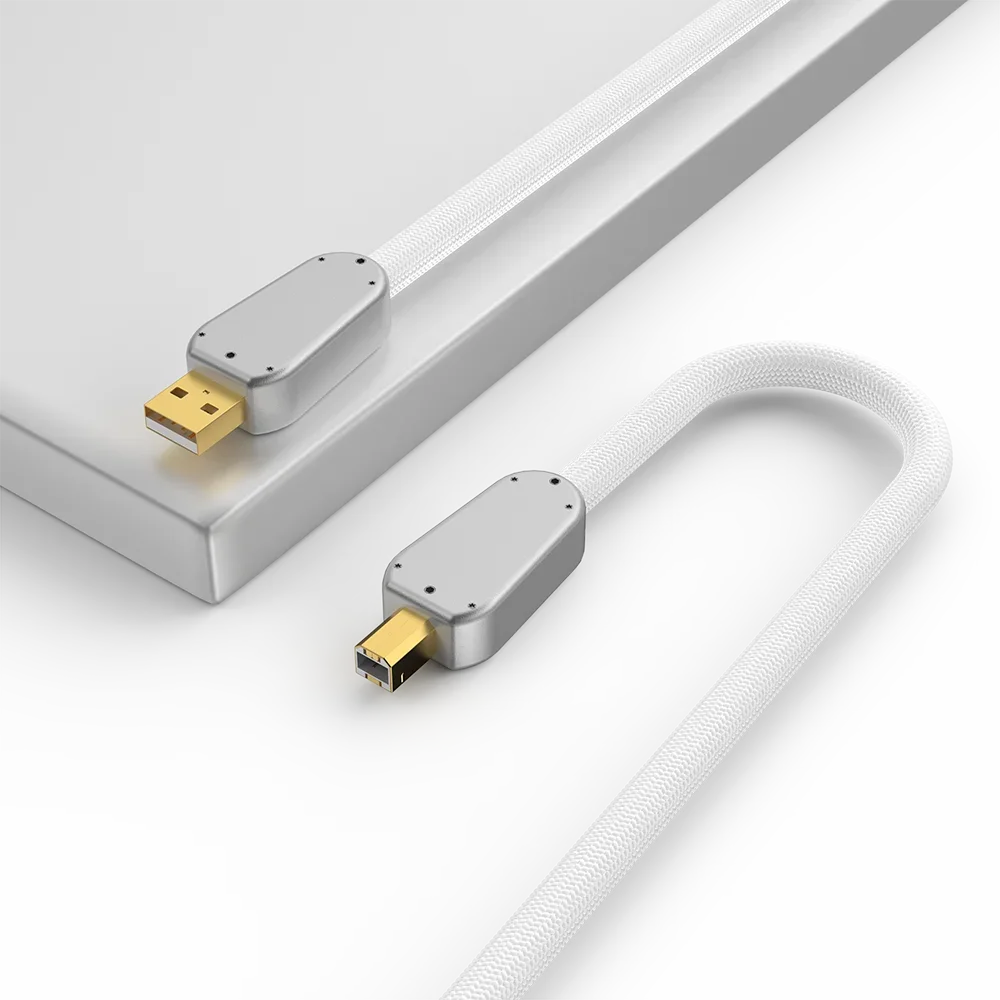 High-End Pure SILVER Audio Cable USB A to B USB DAC Cable HiFi Data Audio Digital Cable For USB DAC Mobile Phone