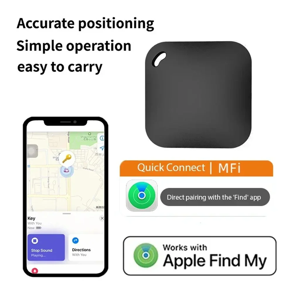 MFI Rated Mini Smart Bluetooth Tracker Work For Apple Find My App GPS Locator Anti Lost Reminder Device for Key Pet Child Car