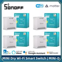 1-10pcs SONOFF MINI-D WiFi Smart Switch Dry Contact Relay Matter Compatible Smart Scene Work With Alexa Google Home Assistant