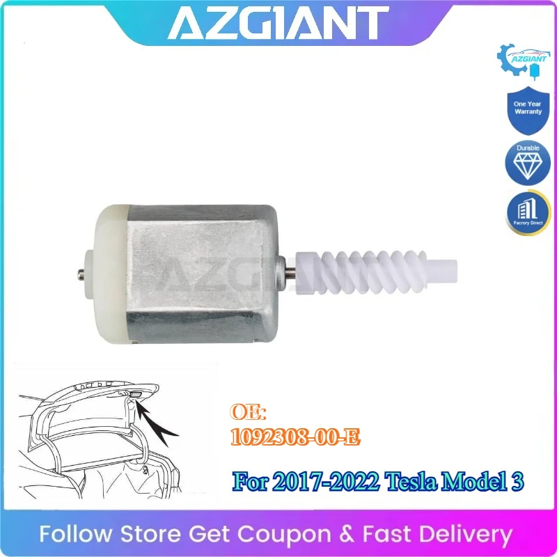 

AZGIANT for 2017-2022 Tesla Model 3 Car Trunk Lock Actuator Tailgate Mini Motor OME Easy to Replace DIY Save Money #109230800E