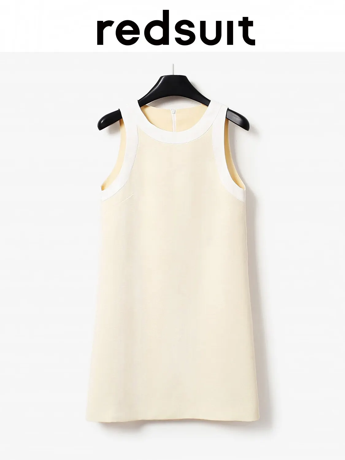 New Simple sleeveless contrasting round neck high-end dress custom size
