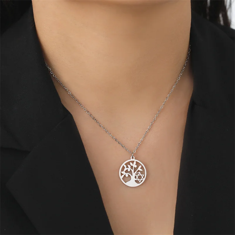 Klassische Goldfarbe Edelstahl Halskette für Frauen Kette Halsreif Mond Kaktus Anhänger Halskette Schmuck Geburtstags geschenk Großhandel – Detail 28