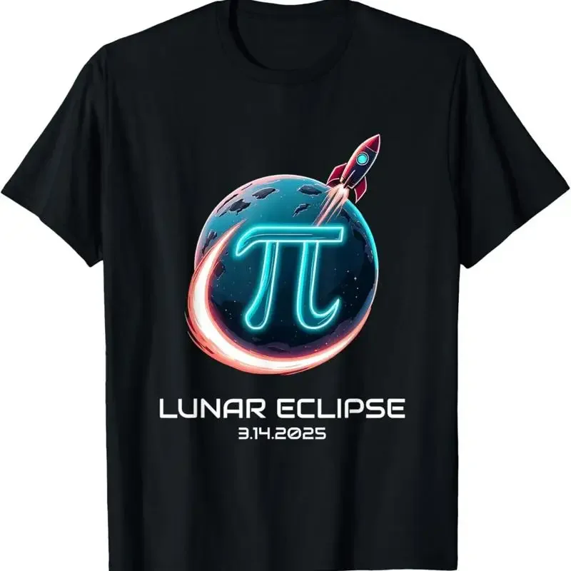 Lunar Eclipse Pi Day 2025 Rocket Launch T Shirt