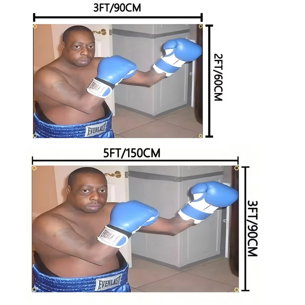 Boxing Green Lester Flag 3x5ft 2x3ft, Funny Aesthetic Banner for Wall Hanging, Unique Room Decor, Party Gift for Fans