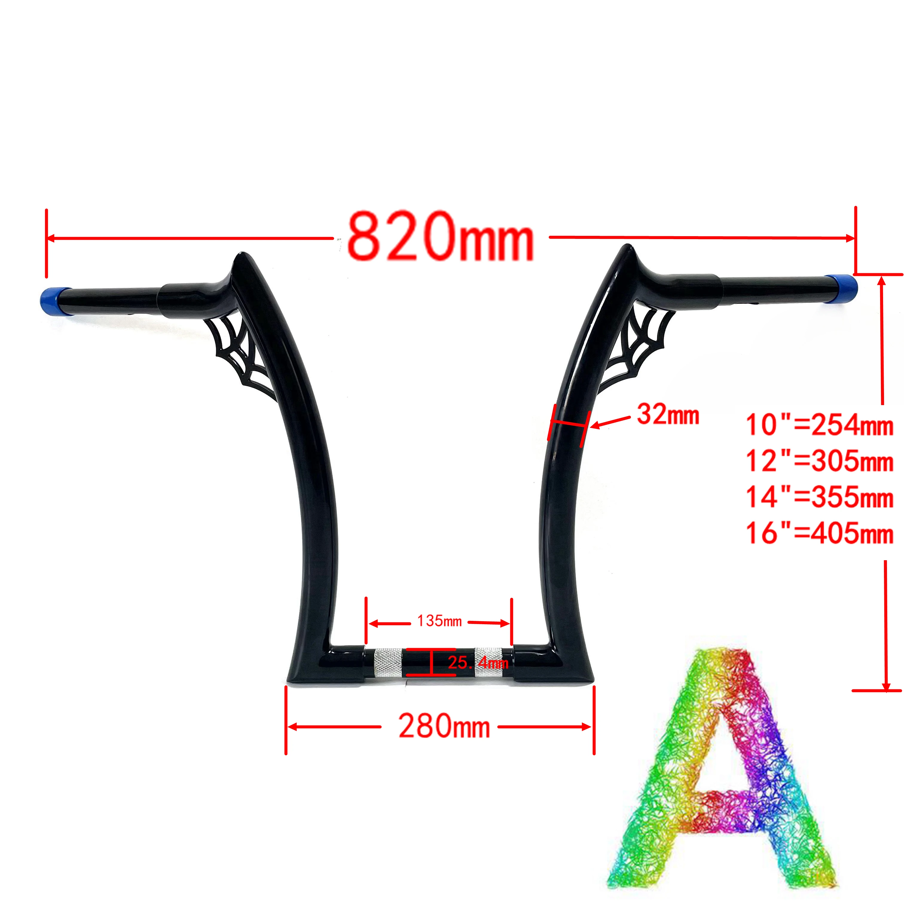 1-1/4 inches Motorcycle Custom Spider horn Handlebars For Harley Dayna Soft tail Fat Boy Breakout Road Glide