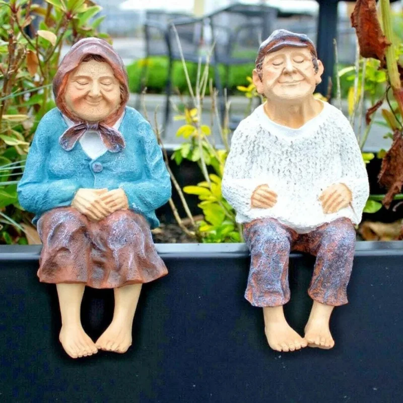 

Cross-Border New Arrival Grandparent Statue Resin Ornament Sculptured Ornaments Home Garden Indoor Outdoor Couple Gift