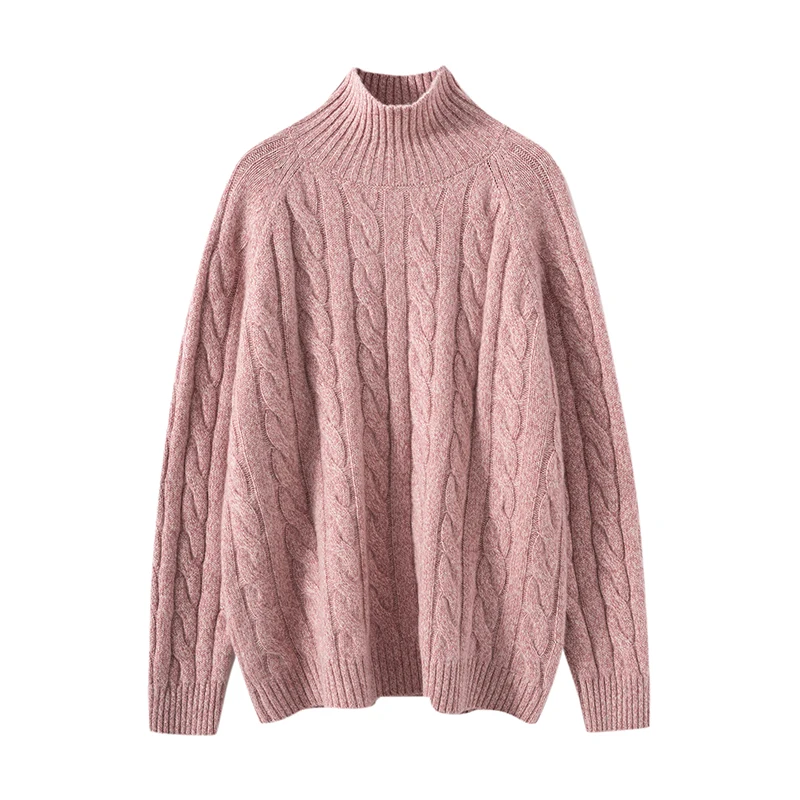 100% Cashmere Sweater Women Pullover Winter Turtleneck Thickened Warm Shirt Female Fashion Knit Jumper Lady Large Size Pullovers