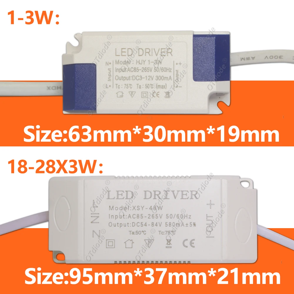 LED Constant Current Driver85-265V 1-3W 4-5W 4-7W 8-12W 18-24W Power Supply Output 280mA External Driver For Downlight 12v Strip