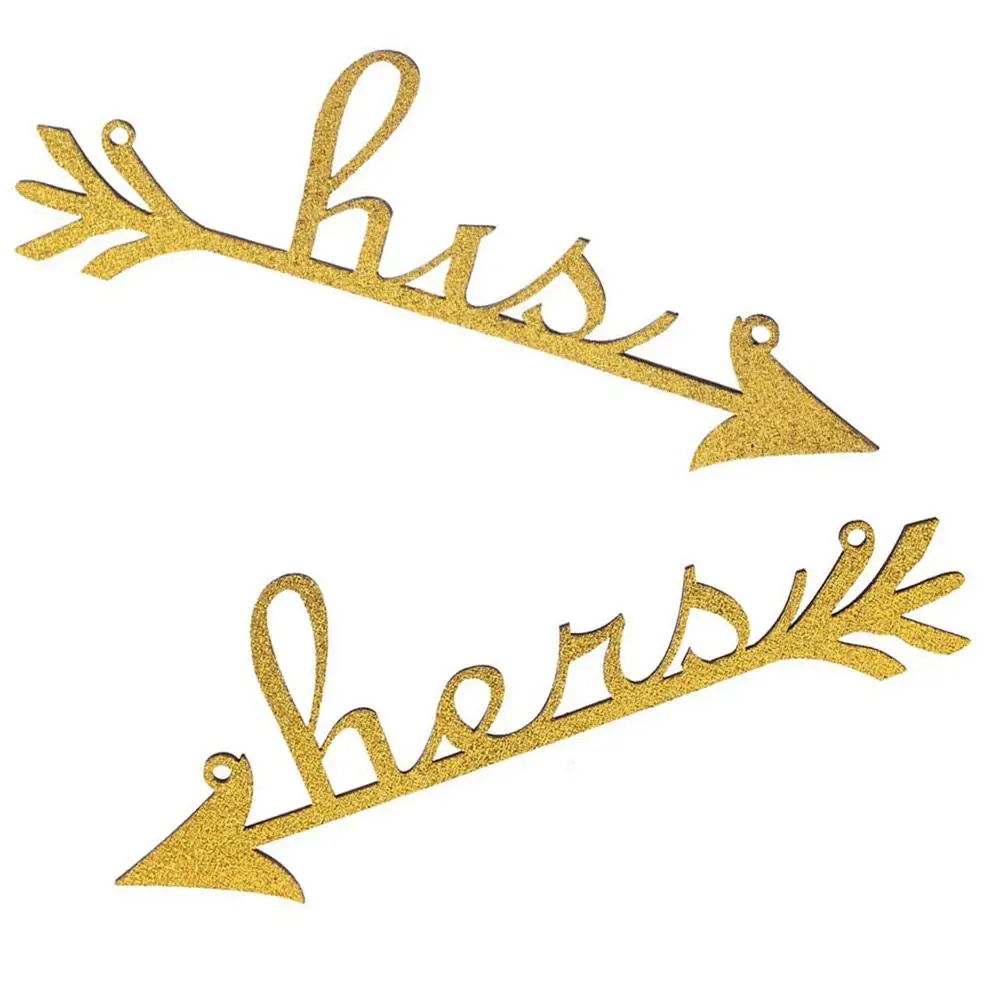 

Chair Signs Country Decor Household for Wedding Decoration His and Hers Arrow Wooden Bridegroom Rustic