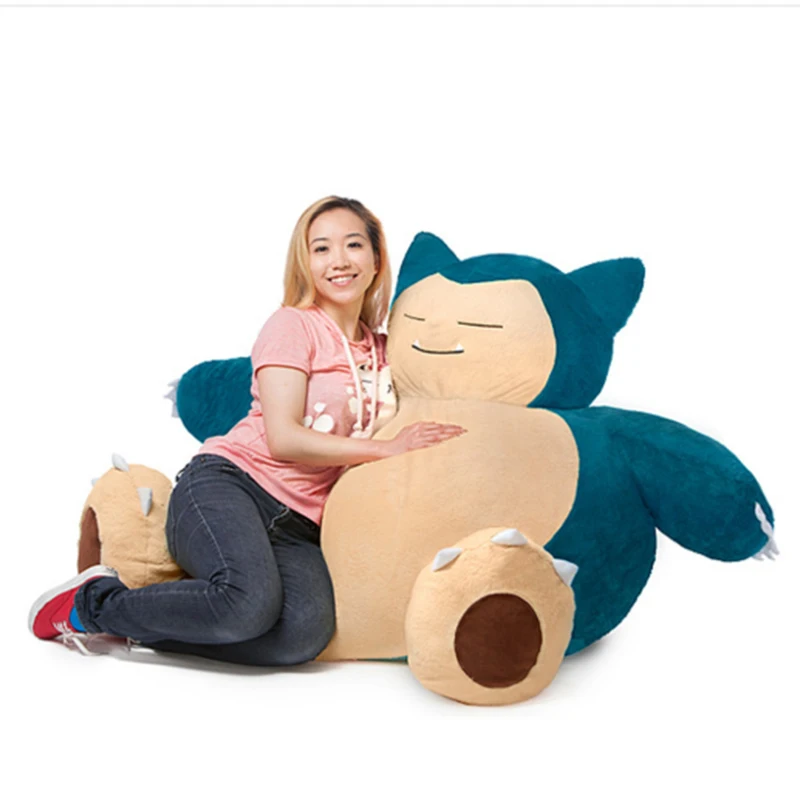 Snorlax Huge Pokemon Anime Plush Toys Big Pokémon Plushie Kawaii Sofa Semi-finished Leather Holster Pillow Gift for Children