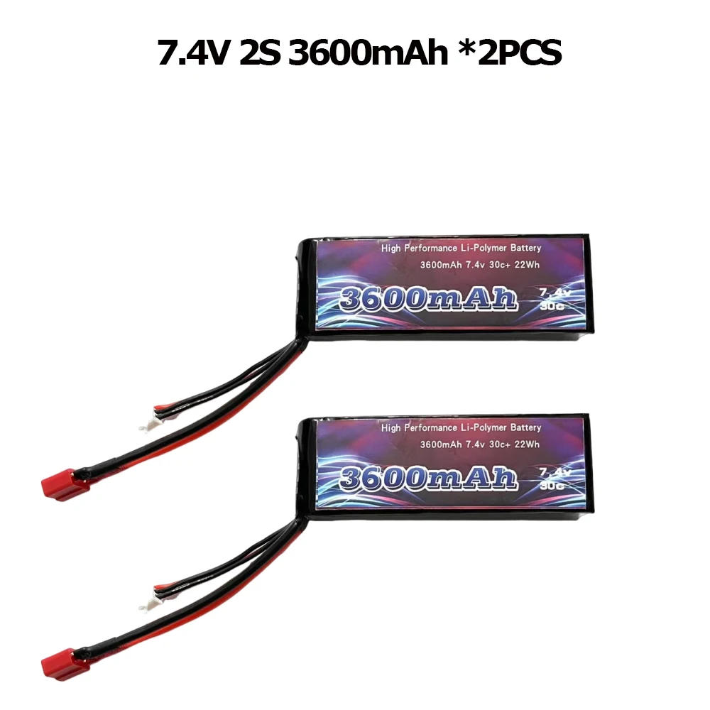بطارية WLtoys RC للسيارة 7.4 فولت 2 ثانية 3600 مللي أمبير في الساعة لـ 144001 144010 124010 104016 104018 104019 أجزاء بطارية لعبة RC طويلة العمل 16 Minis #3