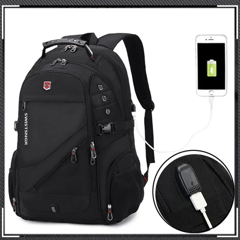 New 20 Inch Laptop Backpacks Man Anti-thief Fashion Men Backpack Waterproof USB Charging Travel Bag Male Mochila High Capacity