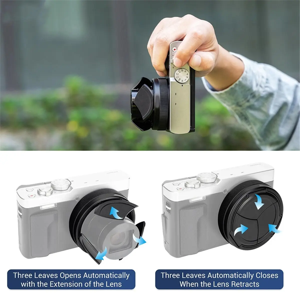 N05R For Panasonic ZS99 TZ99 Auto Lens Cap Auto Open Close Lens Cap Cover for Panasonic Lumix ZS99 TZ99 Camera Accessories view 5