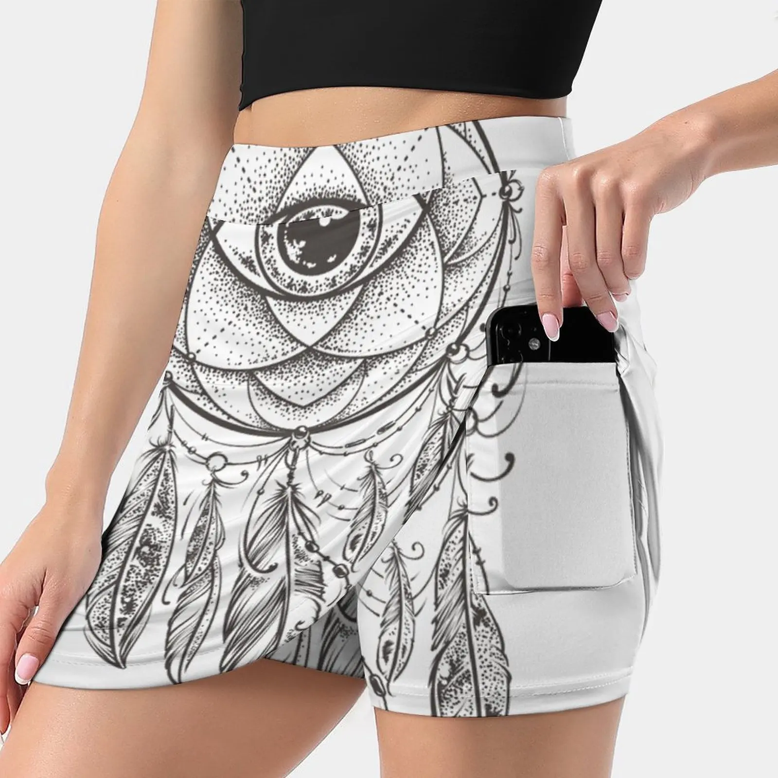 Dream Catcher Summer Women'Sshorts Skirt 2 In 1 Fitness Yoga Skirt Tennis Skirts Dream Catcher Vector Vecster Tribal Indian