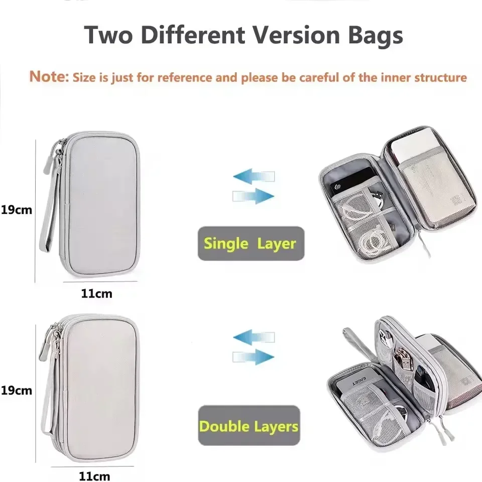 Travel Cable Bag Portable Digital Storage Pouch Charger Data Cable USB Bag Organizer Waterproof Electronic Accessory Storage Bag view 2