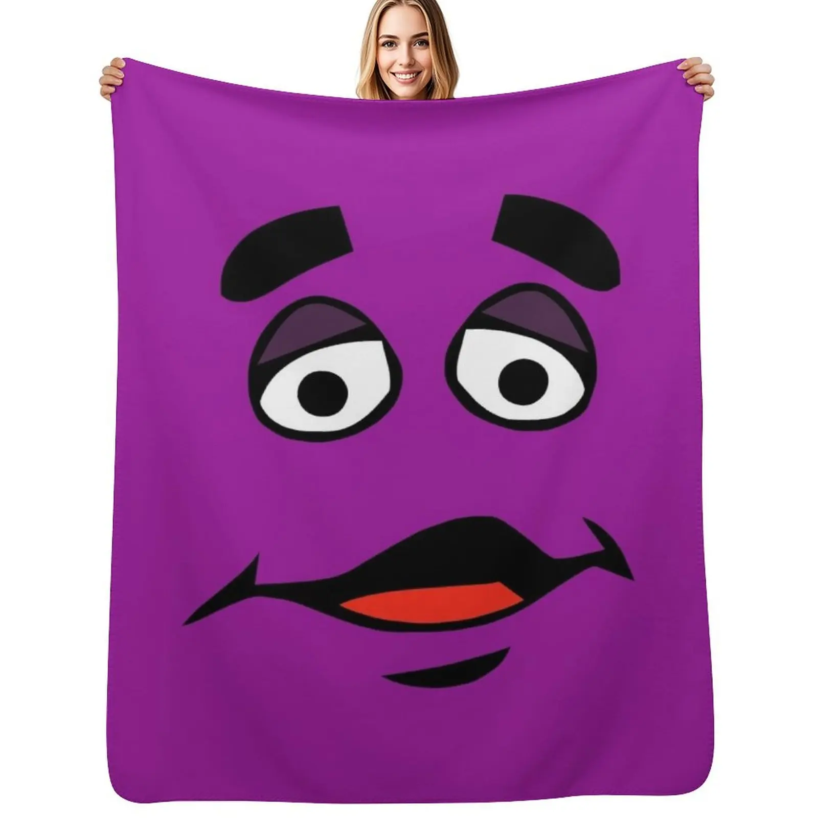Grimace Cartoon Design - Transparent Background Throw Blanket Lightweight Warm Blanket for Indoor Outdoor Use