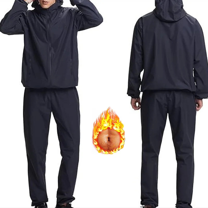 

MrifDila Sauna Suit Men Hoodie Sauna Jacket Sweat Suit Shirt Hoodie Workout Exercise Weight Loss Body Slimming Fitness Workout