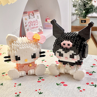 Sanrio Building Blocks Hello Kitty Bricks Kuromi Cinnamoroll Assembly Block Toys Cartoon Anime Figures Christmas Gift
