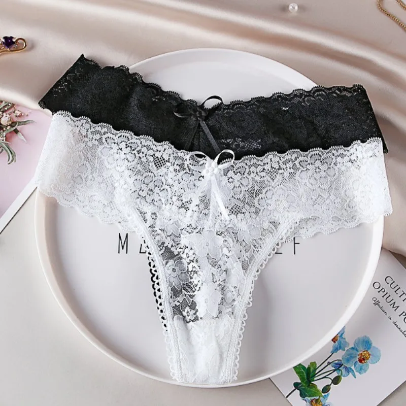 Women Sexy Panties Low-waist Underwear Lace Thong Female G-String Breathable Lingerie Embroidery Intimates S-L Underpants