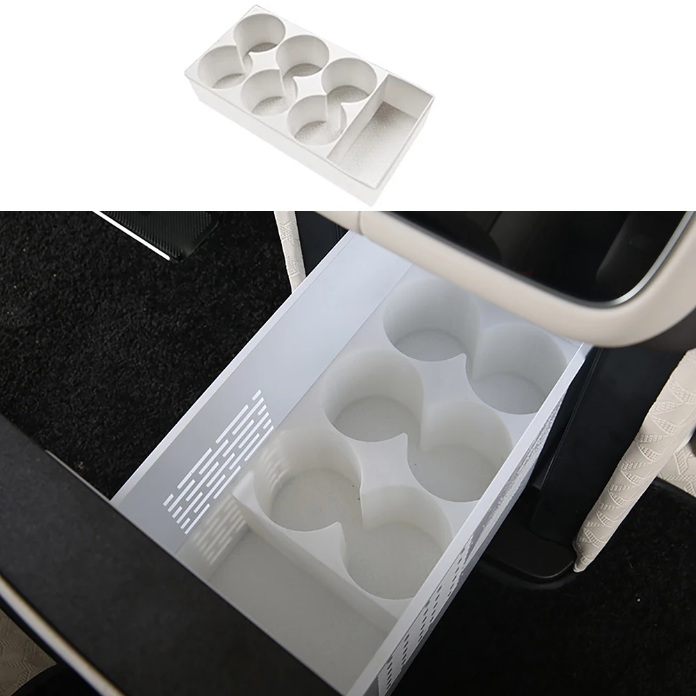 

Автомобильный холодильник для напитков с фиксированной сеткой, противоскользящий второй ряд, защитная силиконовая рамка, подставка для чашки с водой, подходит для Denza N9 2025 2026