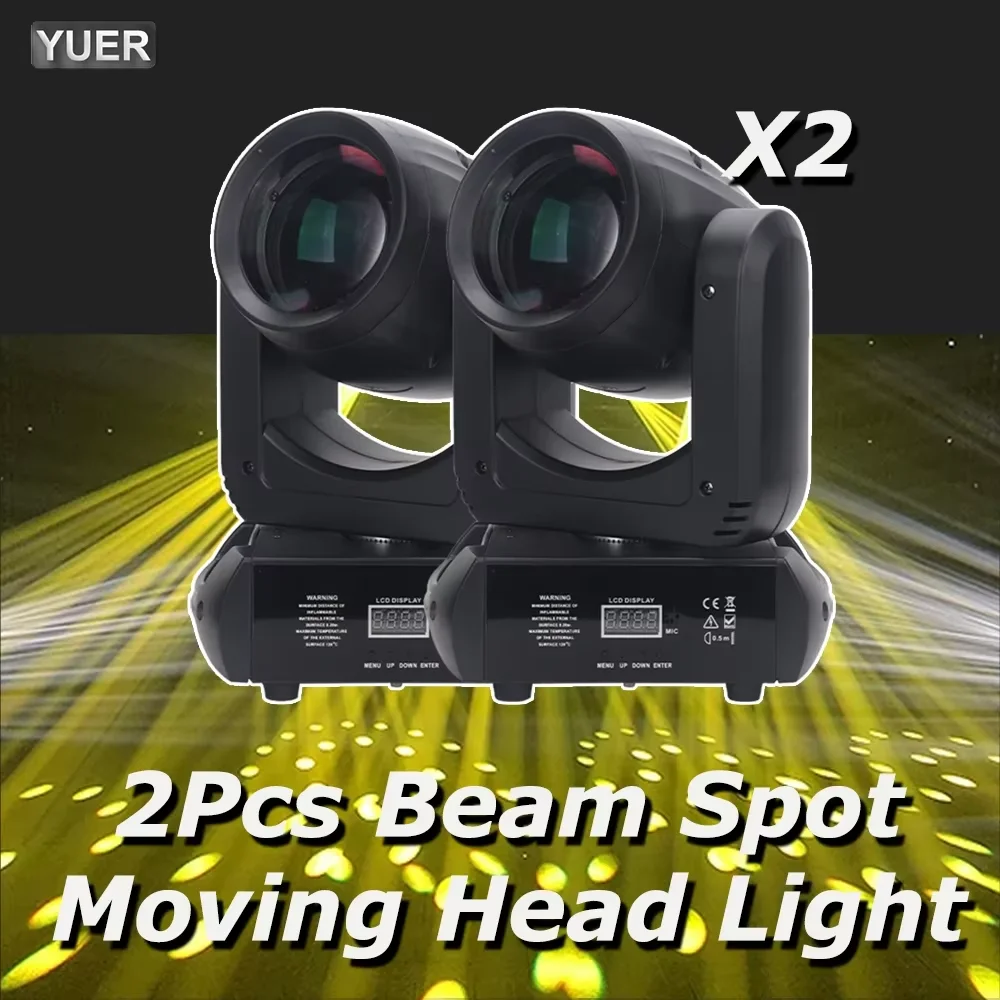 2Pcs/lot Mini 150W LED Moving Head Light  Beam Spot 18 Rotating Prisms Dj Dmx Stage Light Effect Light Disco Dj Bar Wedding Club