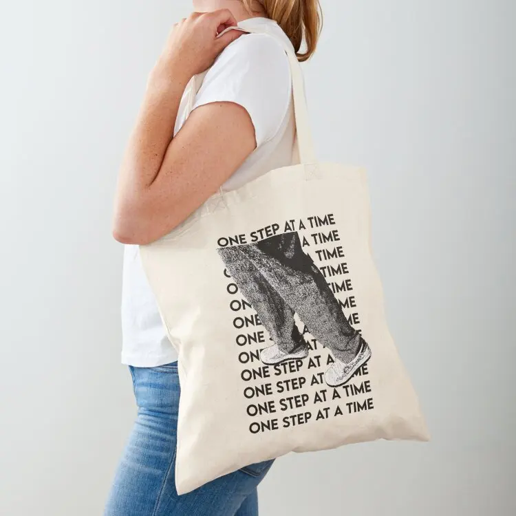

Inspirational One Step At A Time III Tote Bag shopper bag woman Cloth bag custom fabric large size bags