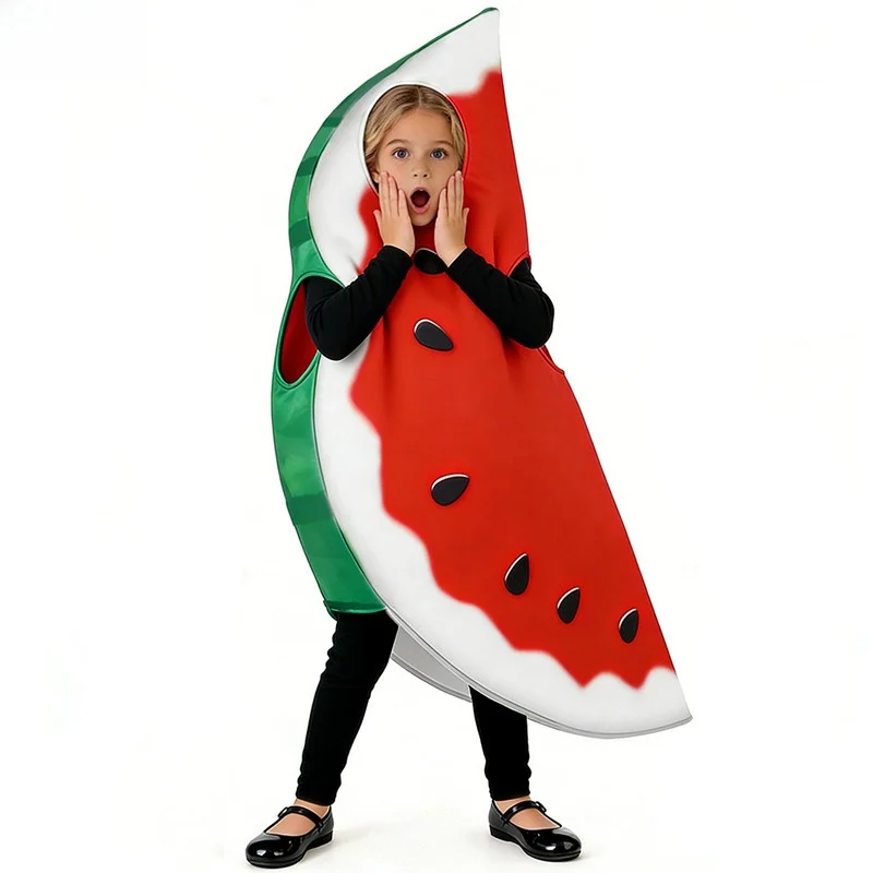 

Funny Watermelon Performance Costume Party Halloween Costume Fruit Theme Children's Day Entertainment Outfit Polyester Fiber