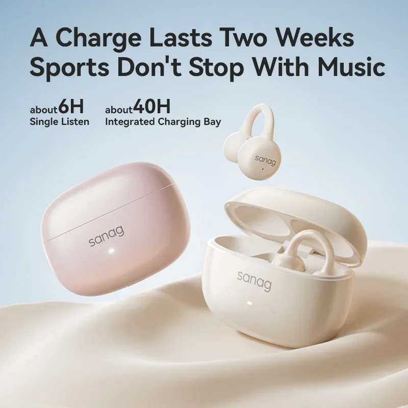 Sanag Z37 AI Auricolare Clip per orecchio Scelta di vendita flash Cuffie auricolari aperte Audífonos Auricolare Bluetooth Auricolari sportivi