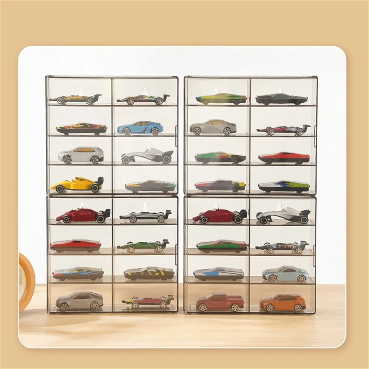 1:64 for Hot Wheel Display Box Car Model Toy Cabinet Rack for Hotwheel Cars Diecast Storage Dustproof Display Box AJADD