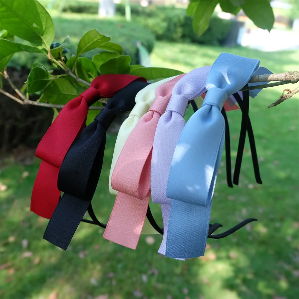 

Girls Solid Colors Cute Big Bows Hairbands Ribbon Headbands Women Hair Hoop Butique Tiara Headwear Fashion Hair Accessories Gift