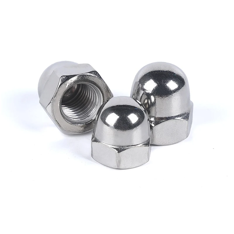 M6 M8 M10 M12 M16 Hex Dome Acorn Nut 304 Stainless Steel Terbalik Memutar Benang Kiri Acorn Nut 1/2/5/10pcs