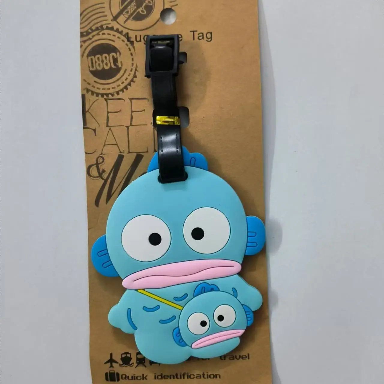 Travel Accessories Luggage Tag Sanrio Cute Cartoon Hangyodon PVC Suitcase ID Addres Holder Baggage Boarding Tags Portable Label