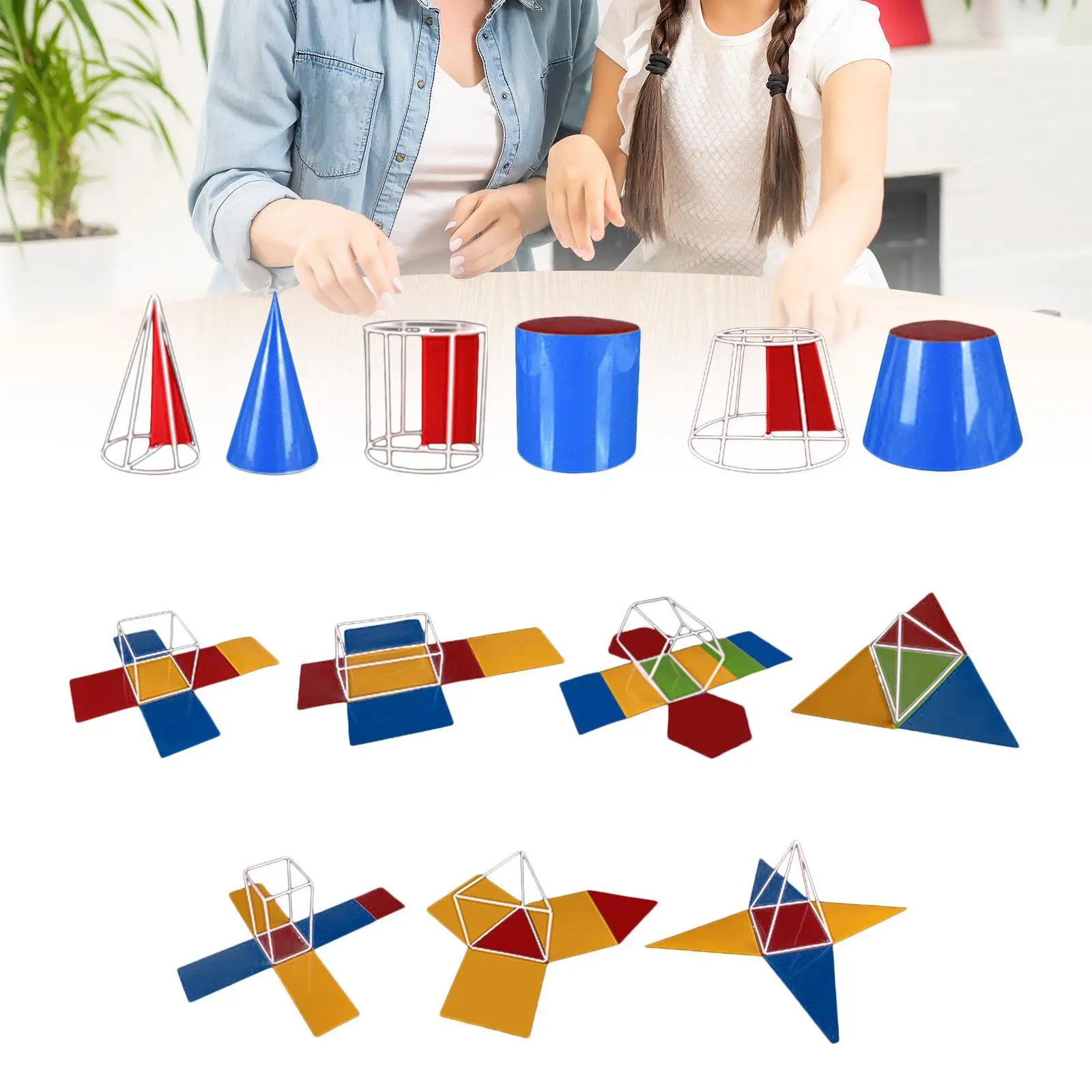 

10x Folding Geometric Shapes Cylinders for Home School Supplies Kindergarten