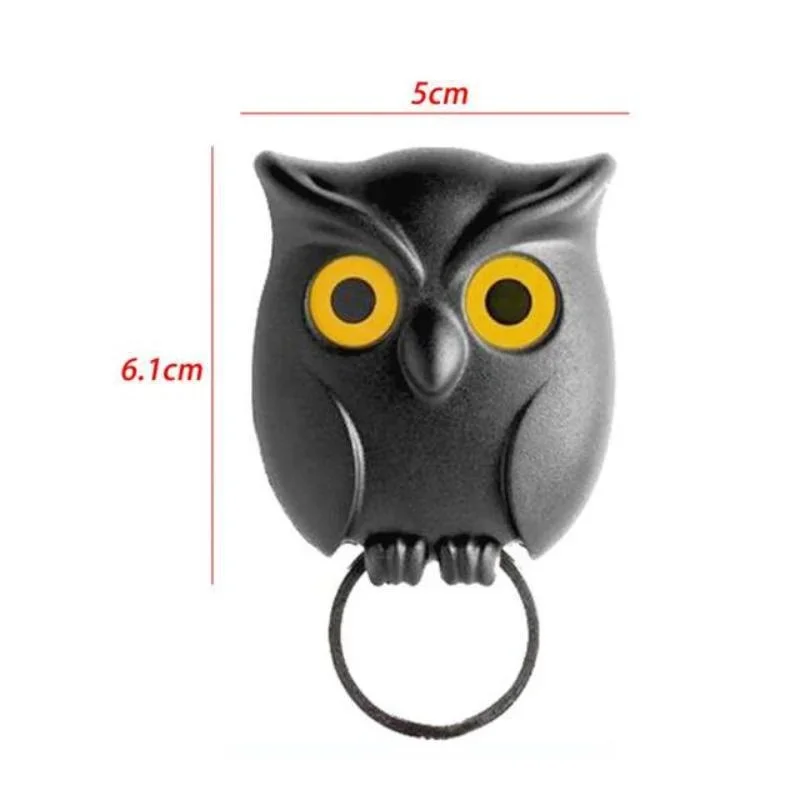 1PC Owl Night Wall Magnetic Key Holder Magnets Hold Keychain Key Hanger Hook Hanging Key Will Open Eyes Bunny Bear Cartoon Decor view 4