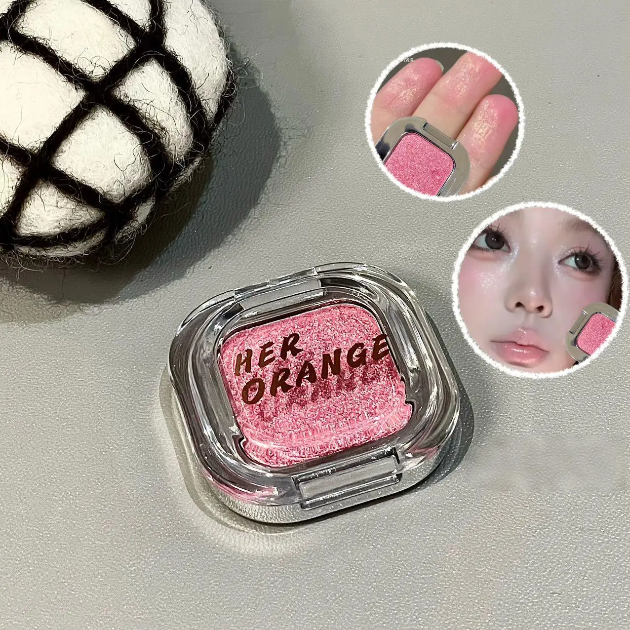 HERORANGE – Palette de fards à paupières monochromes, breloque scintillante, Explosion nacrée, polarisée, éclaircissante, point culminant du ver à soie